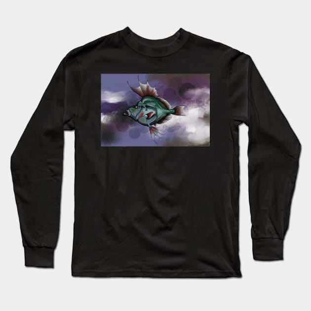 Mirror Dory Illustration Long Sleeve T-Shirt by grosvenordesign